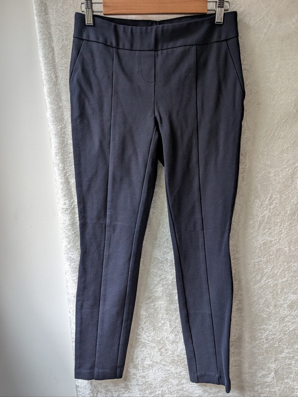 Hilary Radley Pull On Ankle Rayon Nylon Spandex Small Trouser Dark Blue